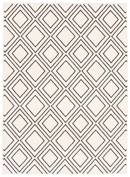 Carpette August blanc géodebleu marine 6 pi 7 po x 9 pi 6 po