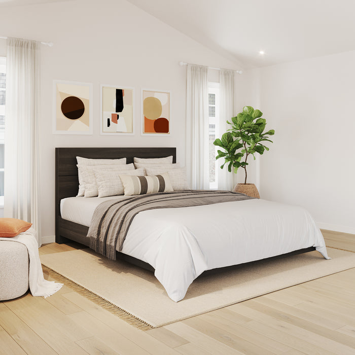 Tête de lit à panneaux Nordika pour grand lit - ébène