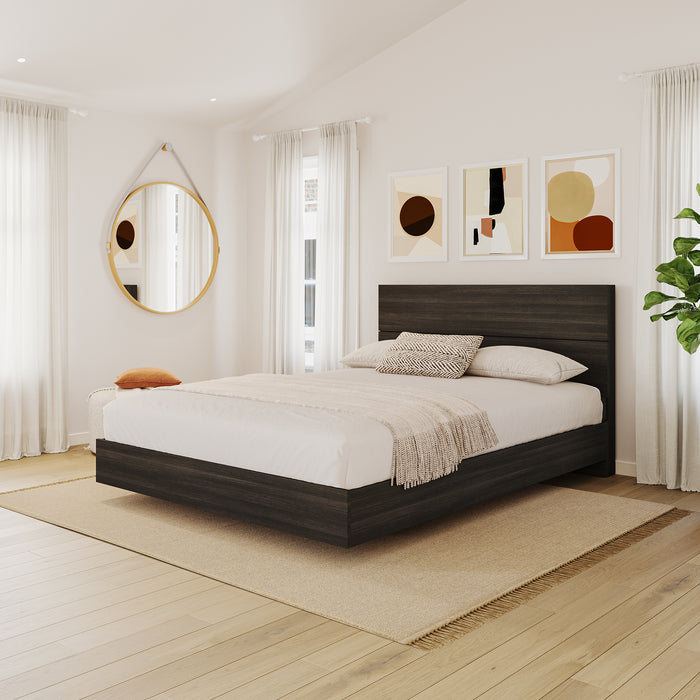 Tête de lit à panneaux Nordika pour grand lit - ébène