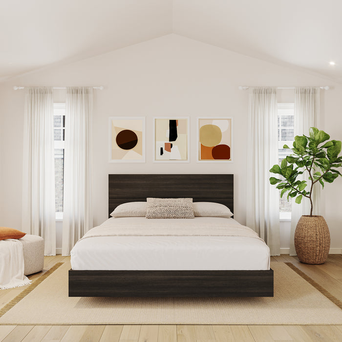 Tête de lit à panneaux Nordika pour grand lit - ébène