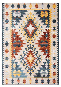 Carpette Mosaic taupe et cuivre lavable à la machine - 5 pi 0 po x 7 pi 0 po