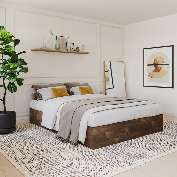 Lit plateforme simple Nordika avec rangement - truffe