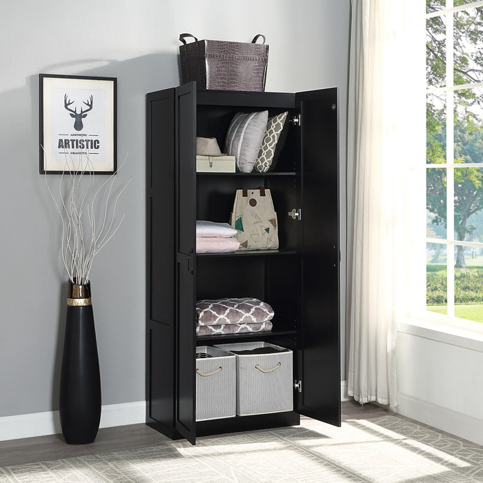 Armoire de rangement autoportante moderne Hopkins de Manhattan Comfort avec 7 tablettes - blanche