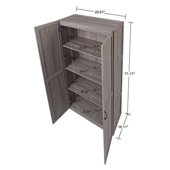Armoire de rangement moderne Hopkins de Manhattan Comfort - grise