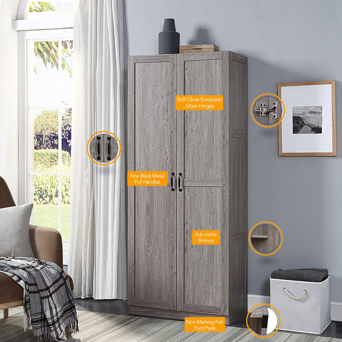 Armoire de rangement moderne Hopkins de Manhattan Comfort - grise