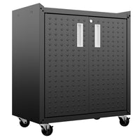 Armoire mobile Fortress de Manhattan Comfort de 31,5 po en métal texturé avec 2 tablettes réglables pour le garage - gris anthracite
