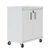 Armoire mobile Fortress de Manhattan Comfort de 31,5 po en métal texturé avec 2 tablettes réglables pour le garage - blanche
