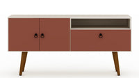 Meuble pour téléviseur Tribeca de Manhattan Comfort de 53,94 po de style moderne du milieu du 20e si