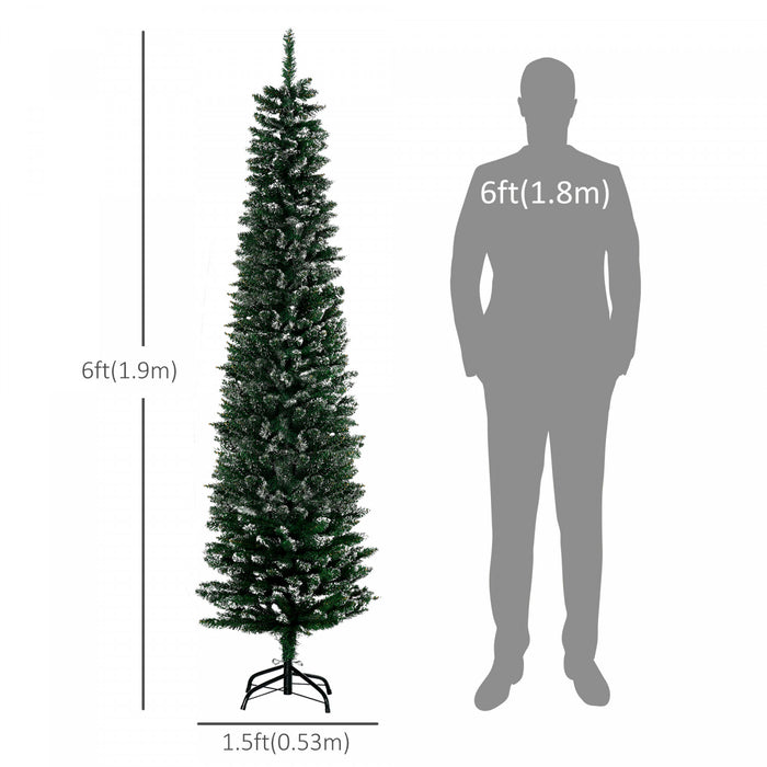 Homcom Sapin De Noel Artificiel De 6.5 Pieds Avec 570 Pointes De Branches