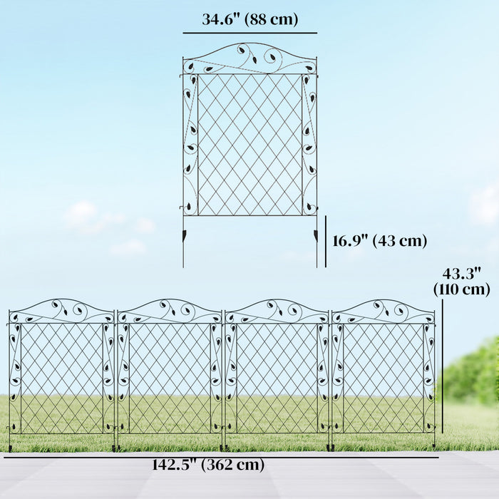 Outsunny 11.5' Cloture de jardin decorative