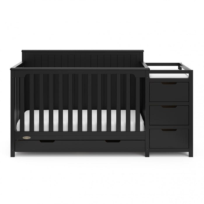 Graco Hadley Lit de bebe convertible 5-en-1 avec table a langer et tiroir - Noir