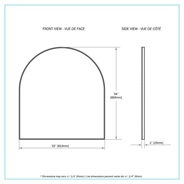Miroir Stooni de 34,05 po noir