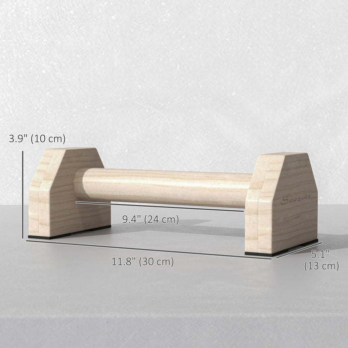 Soozie rPoignees de pompes, barres paralleles en bois, base antiderapante