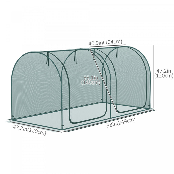 Outsunny Cage De Culture 8 X 4 Pi Avec Portes Zippees Et 4 Piquets De Sol