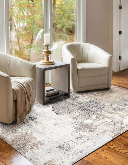 Tapis Contemporain/Moderne Bronte 2'8\" x 8'2\" en Taupe