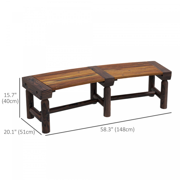Outsunny Banc D'arbre De Jardin Rond En Bois Avec Siege A Lattes, Marron