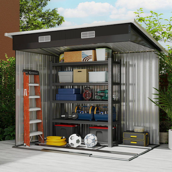 Outsunny Abri De Jardin Avec Portes Verrouillables, Noir