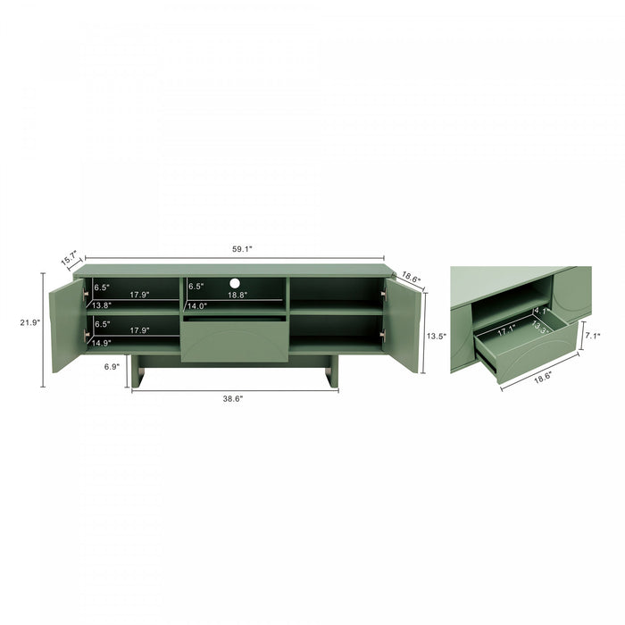 Meuble TV Ella Modern 59\" en vert sauge