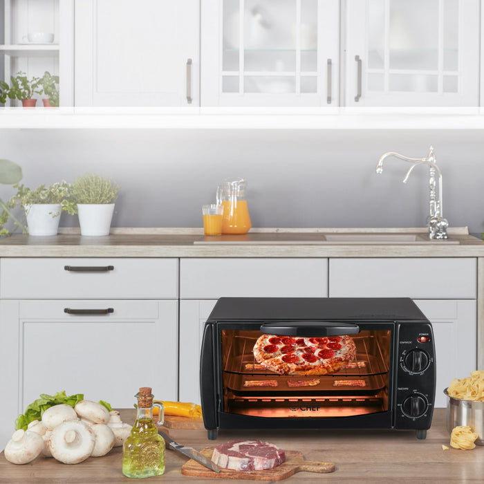 Four grille-pain 4 tranches 10 L CHTO40B, noir, 1 000 W, CHTO40B, noir, CHTO40B, serie CHB Commercial Chef