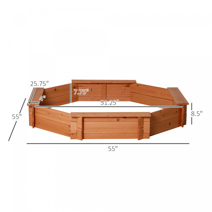Bac A Sable Pour Enfant Dans La Cour, Avec Couverture En Polyester, Planche De Siege, Pour Les 3-8 Ans, Rouge, 55\" X 55\" X 8.5\"
