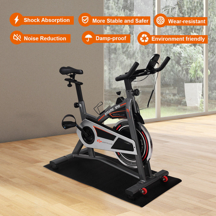 Costway Tapis De Yoga Tapis De Sol Tapis De Gym Pour Velo D’exercice Physique Protecteur De Plancher Anti-derapant Pour Le Yoga Noir
