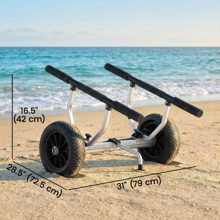 Chariot pour kayak Soozier avec largeur ajustable et grandes roues, noir