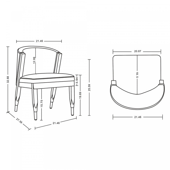 Chaise de salle a manger Ola en bois moderne avec revetement en chenille grise - Lot de 2