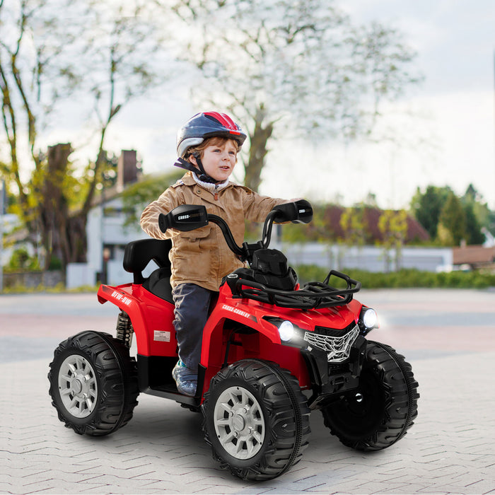 Costway 12v Enfants Rouler Sur Atv Electrique 4 Roues Quad 2 Vitesses W / Mp3 & Phares Rouge
