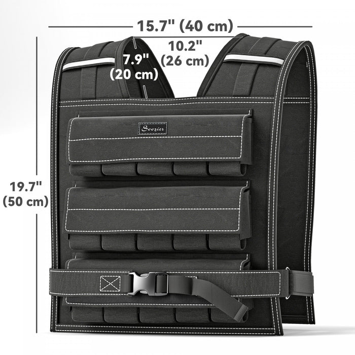 Soozier Gilet Leste Reglable 33 lb Avec 15 Poids En Metal