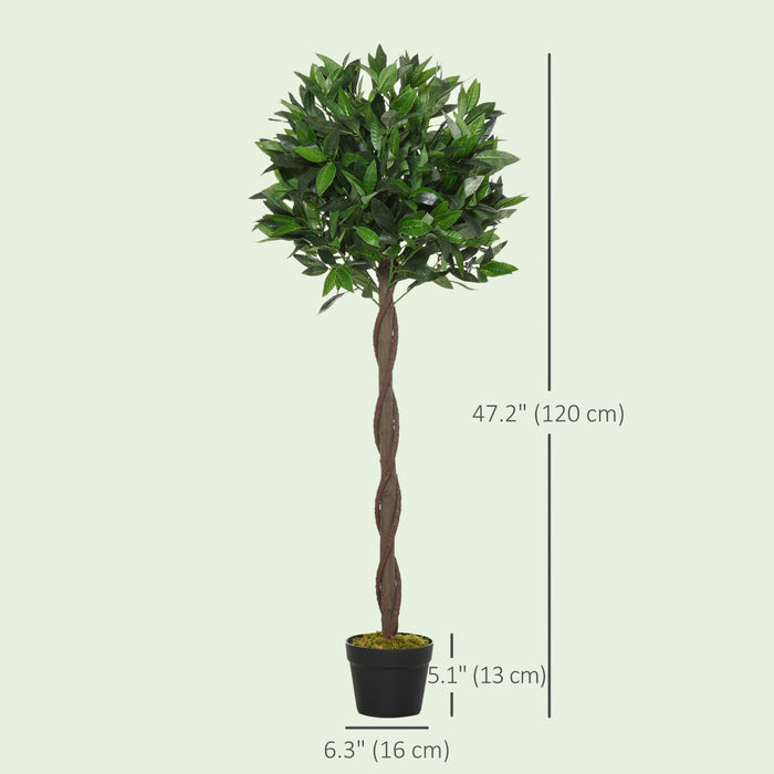 Outsunny Lot de 2 Arbres Artificiels de Laurier 4pi avec Pot