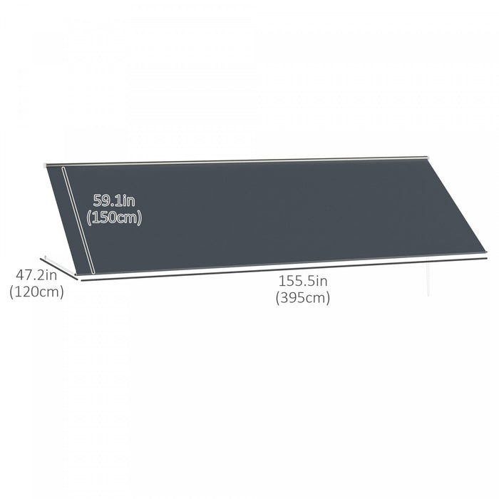 Outsunny Store Retractable De 13' X 4' Pour Portes Et Fenetres, Creme