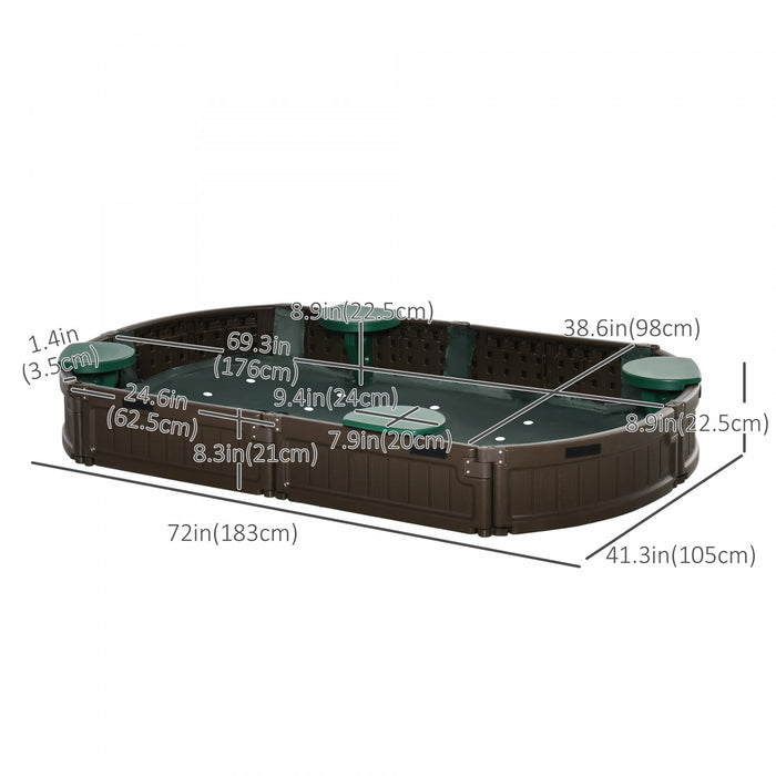 Kids Outdoor Bac A Sable Avec Housse, Station De Jeu Pour Enfants, Avec Siege D'angle, De 3 A 12 Ans, Pour Pelouse, Jardin Et Plage