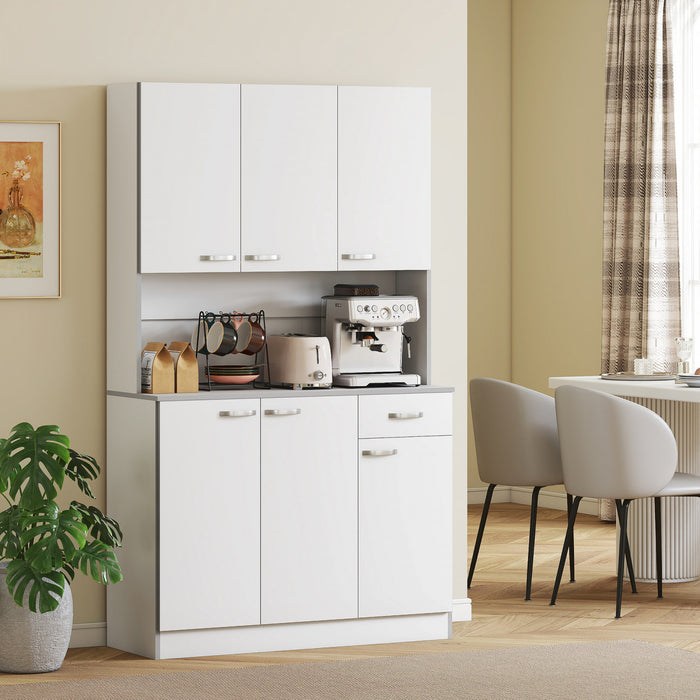 HOMCOM Buffet Cuisine Autoportant Vaisselier Garde-Manger