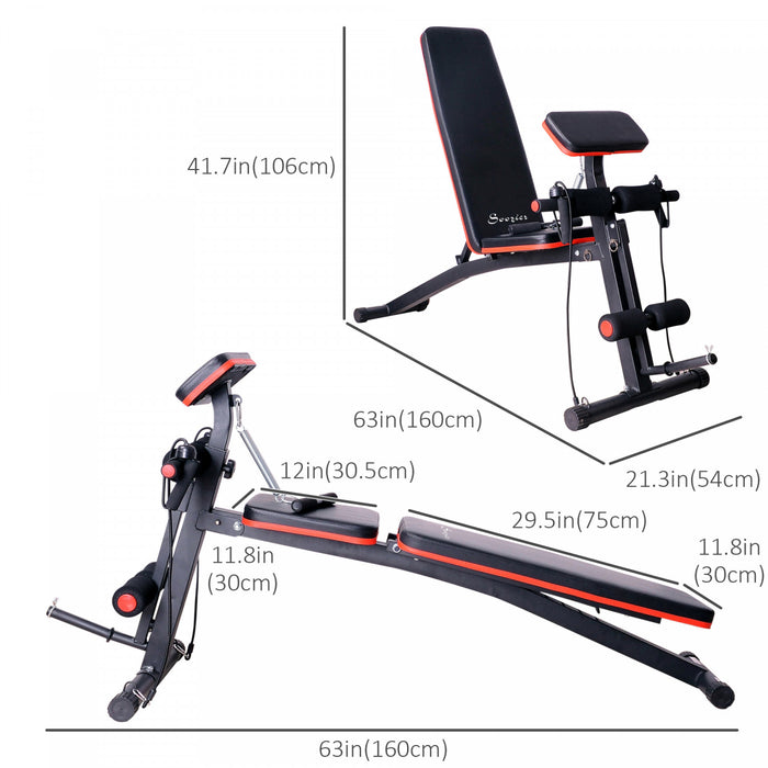 Soozier Banc de musculation pliable et reglable pour halteres