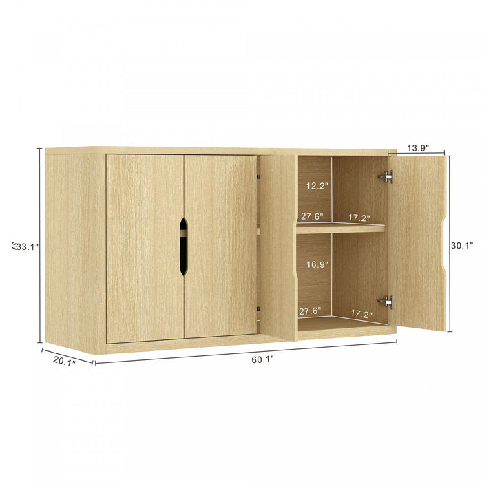 Buffet moderne Rivington 60\" en chene naturel