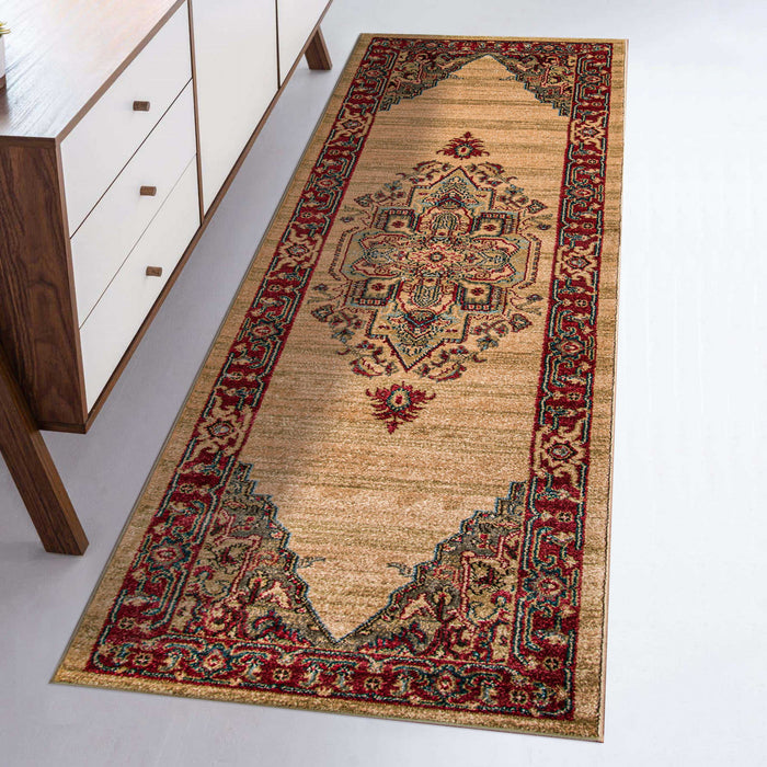 Tapis Traditionnel Lux 2'3\" x 7'6\" en Ivoire