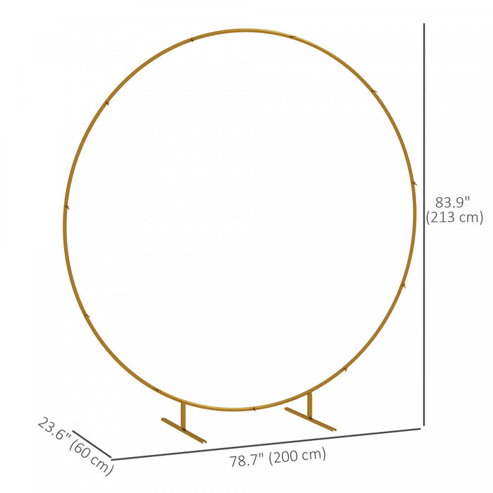 Outsunny 6.6ft Or Arc De Mariage Rond Support De Fond Pour La Fete