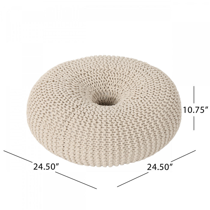 Pouf Rembourré Murphy, 100 % Coton - Beige