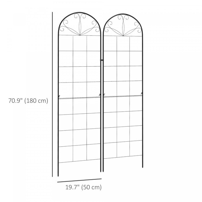 Outsunny 2 Treillis De Jardin Pour Plantes Grimpantes, Treillis Metallique