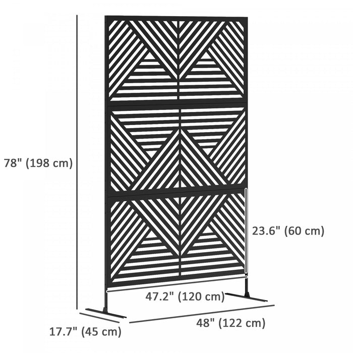 Outsunny Ecran de Confidentialite Exterieur en Metal, Separateur d'Espace