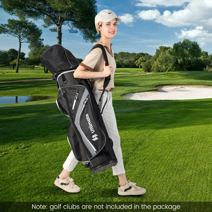 Sac De Chariot De Golf Leger Costway Avec 14 Diviseurs Superieurs De Maniere 9 Poches Sac De Refroidissement De Capuchon De Pluie