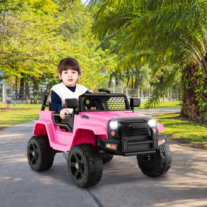 Costway Voiture Electrique 12 V Pour Enfants Costway, Alimente Par Batterie Avec Telecommande, Vehicule Jouet A 4 Roues Pour Garcons Et Filles