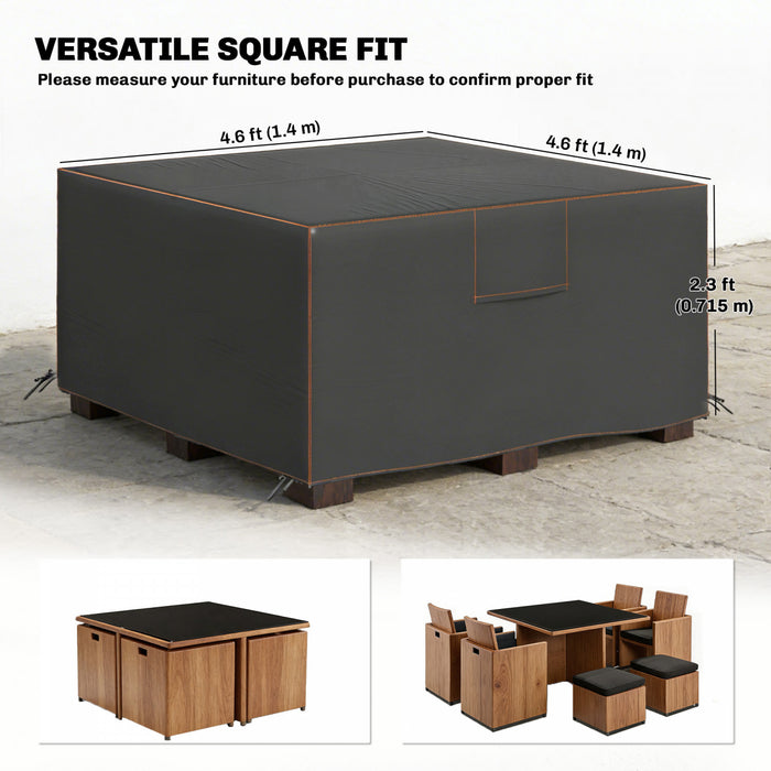 Housse impermeable pour mobilier de patio Outsunny, 140 x 140 x 71,5 cm, Noir