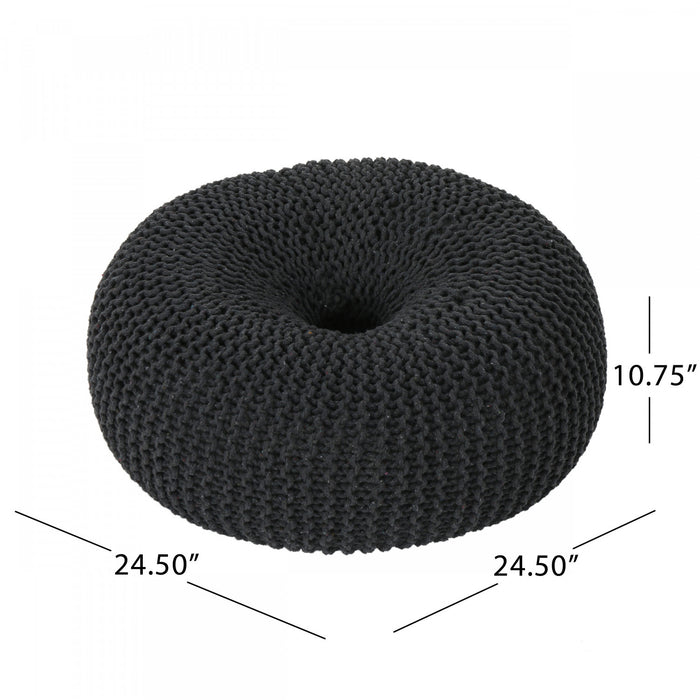 Pouf Rembourré Murphy, 100 % Coton - Noir