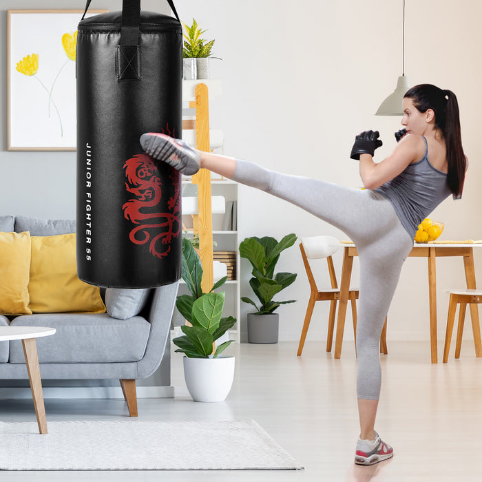 Sac De Sable 10 Kg Suspendus Pour Enfants Formation Avec Gants De Boxe Et Corde A Sauter Professionnelle，ensemble Complet De Boxe Pour Kick Boxing, Thai Boxe, Taekwondo,25x25x60cm