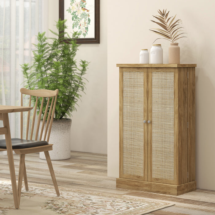 HOMCOM Armoire de rangement de garde-manger en rotin de 41 po, Naturel