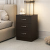 HOMCOM Bedside Table, Night Stand with 3 Drawer for Bedroom