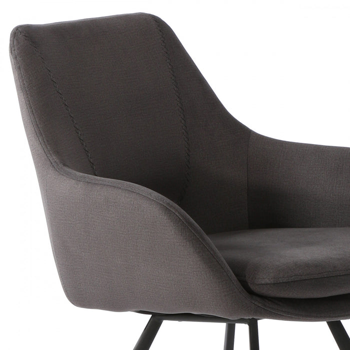 Chaise d'appoint de salle a manger Larkin rembourree grise