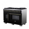 Forno Capriasca 48" French Door Dual Fuel Range, Black, 6.58 cu. ft. - FFSGS6387-48BLK | Cuisiniere a double combustible Capriasca 48 po, noire, 6.58 pi³ – FFSGS6387-48BLK