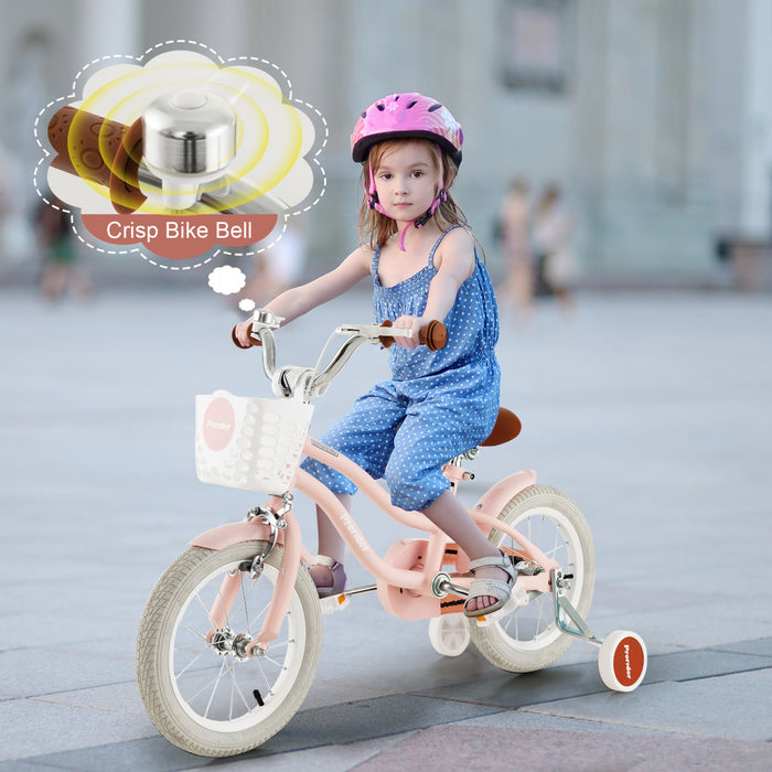 Velo Costway 14\" Pour Enfants Avec Roues D'entrainement Amovibles Et Panier Pour 3-5 Ans